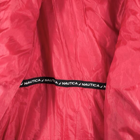 NAUTICA Sz 2XL Womens Coat Red Stretch Side Jacket Quilted Puffer Faux Fur  XXL - Picture 7 of 12